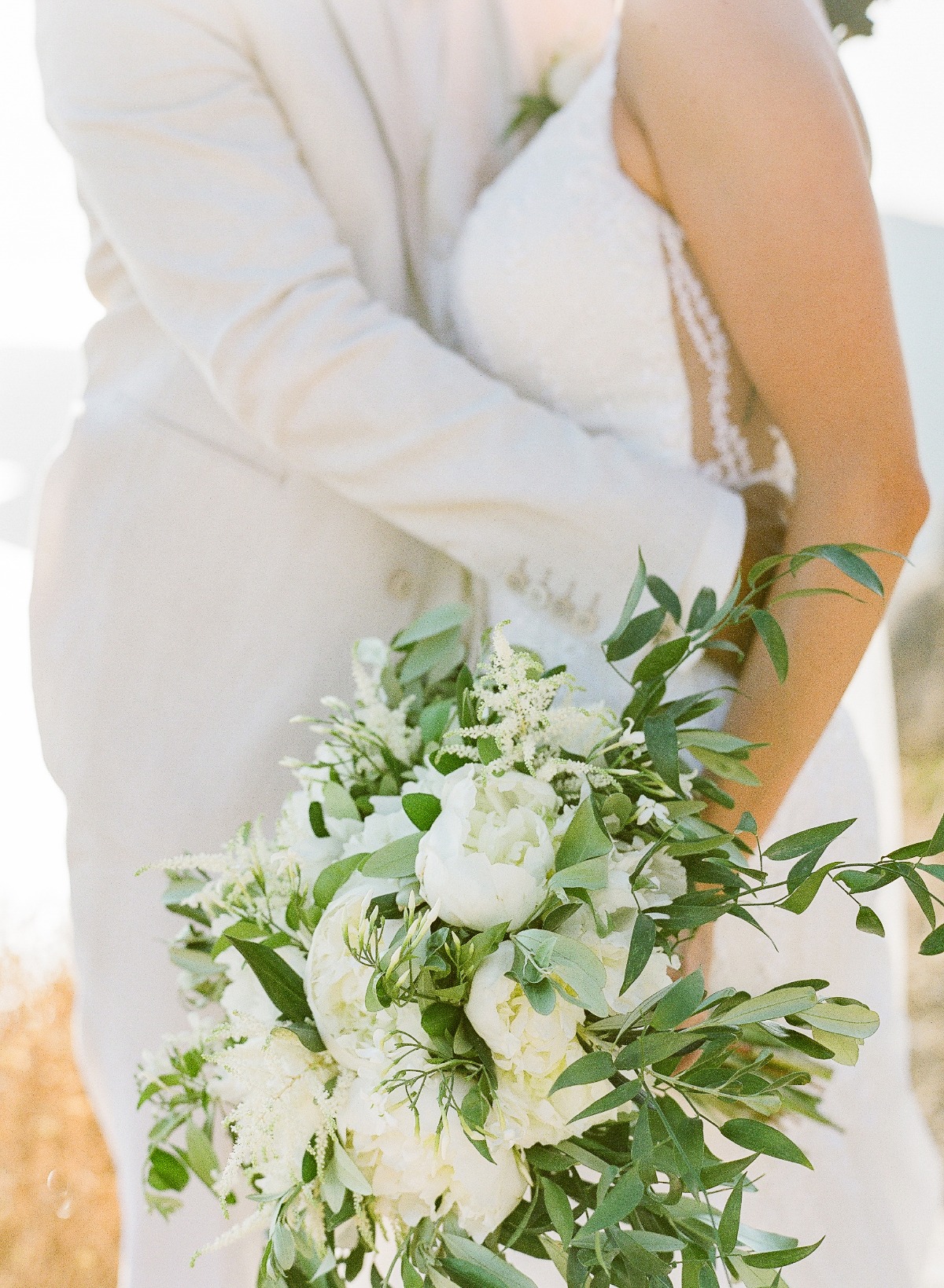 white and green wedding bouquet
