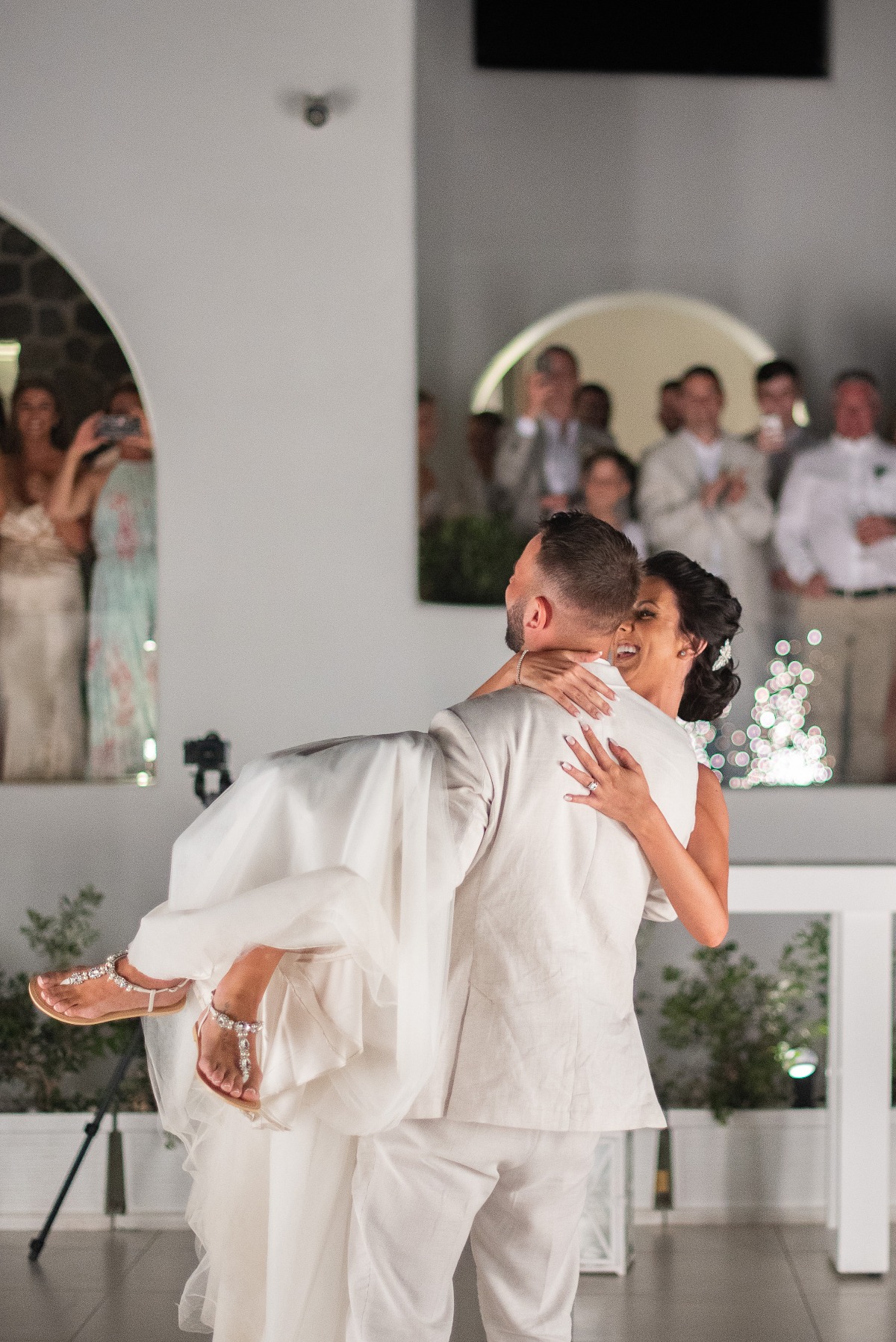 wedding dance at Santorini wedding