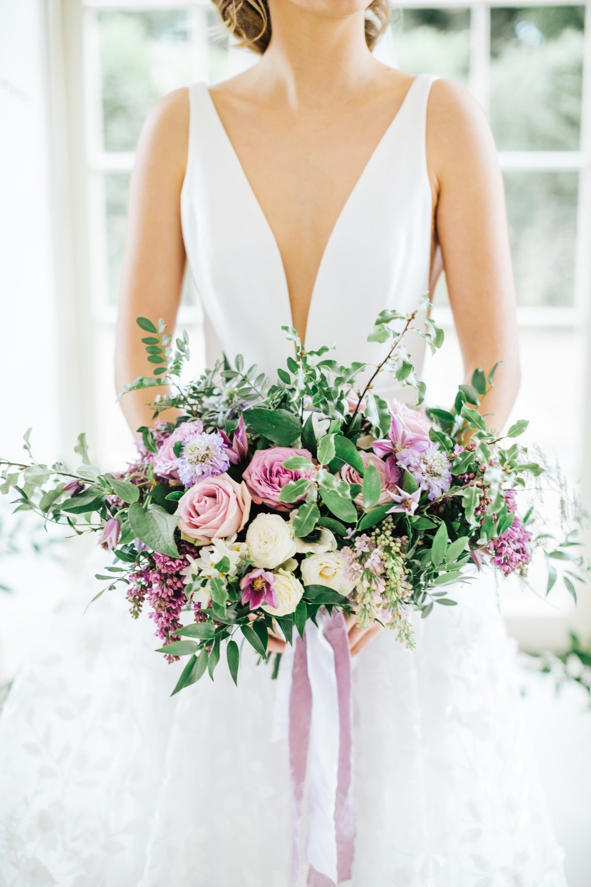 Lavender wedding bouquet designed by Willow & Blossom
