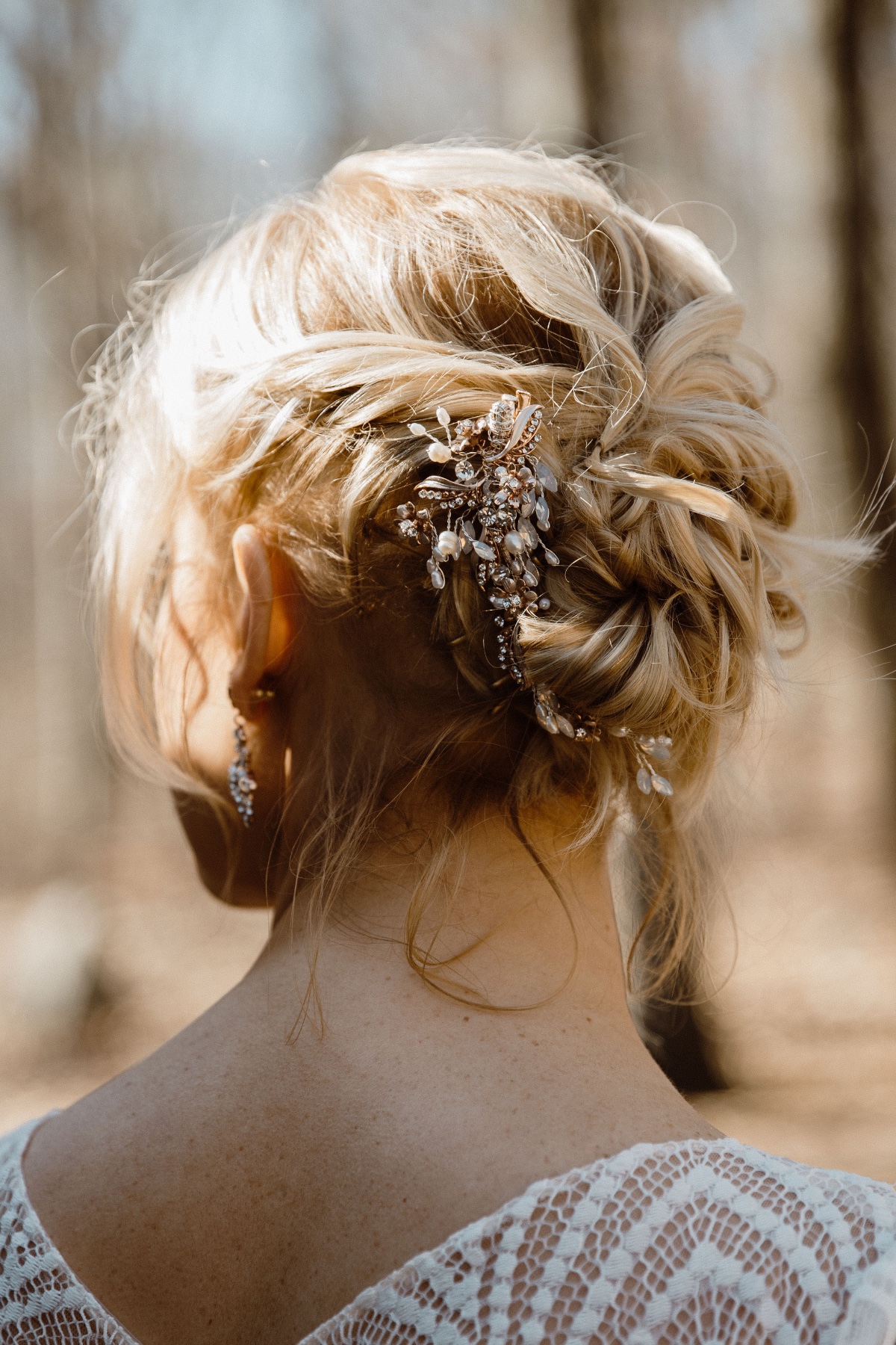 gorgeous back details and messy updo