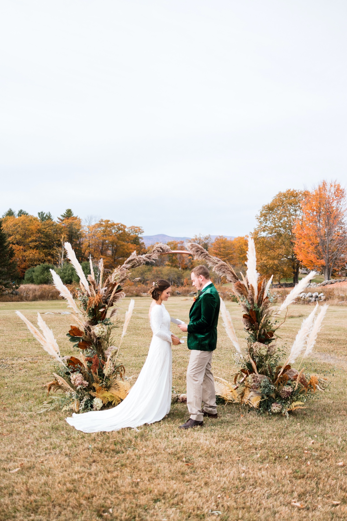 outdoor fall wedding ceremony
