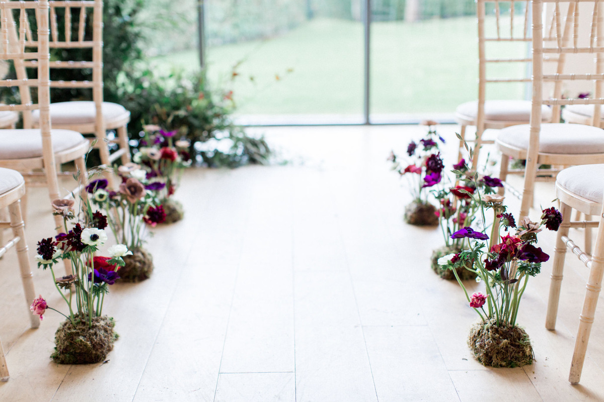 eco-friendly wedding aisle decor