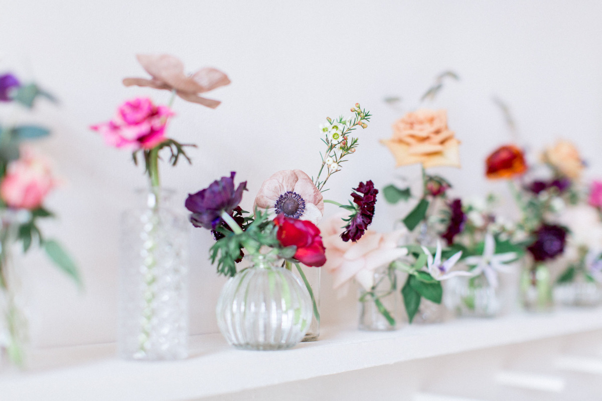 florals in vases
