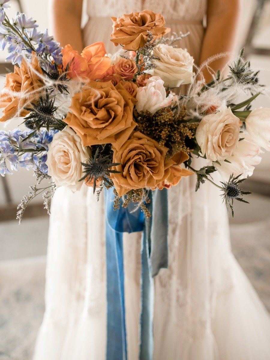 Modern and Chic Wedding with a Terra Cotta and Classic Blue Color Palette
