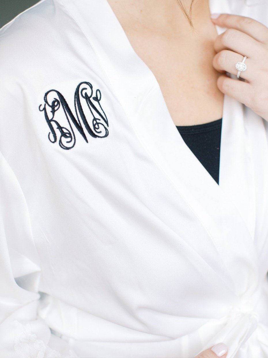 bridal monogram robe