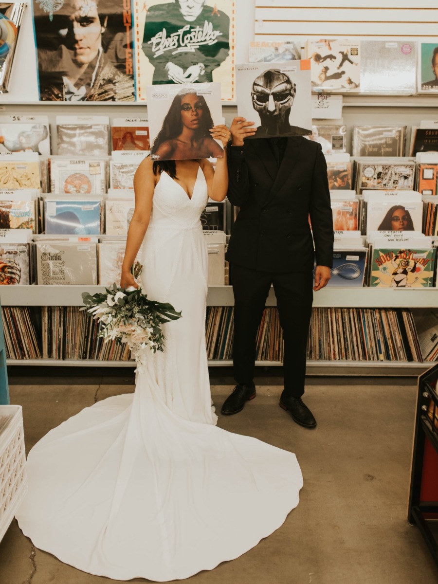 A Song Influenced This Bride's Wedding Dress + Their Entire Wedding Track List