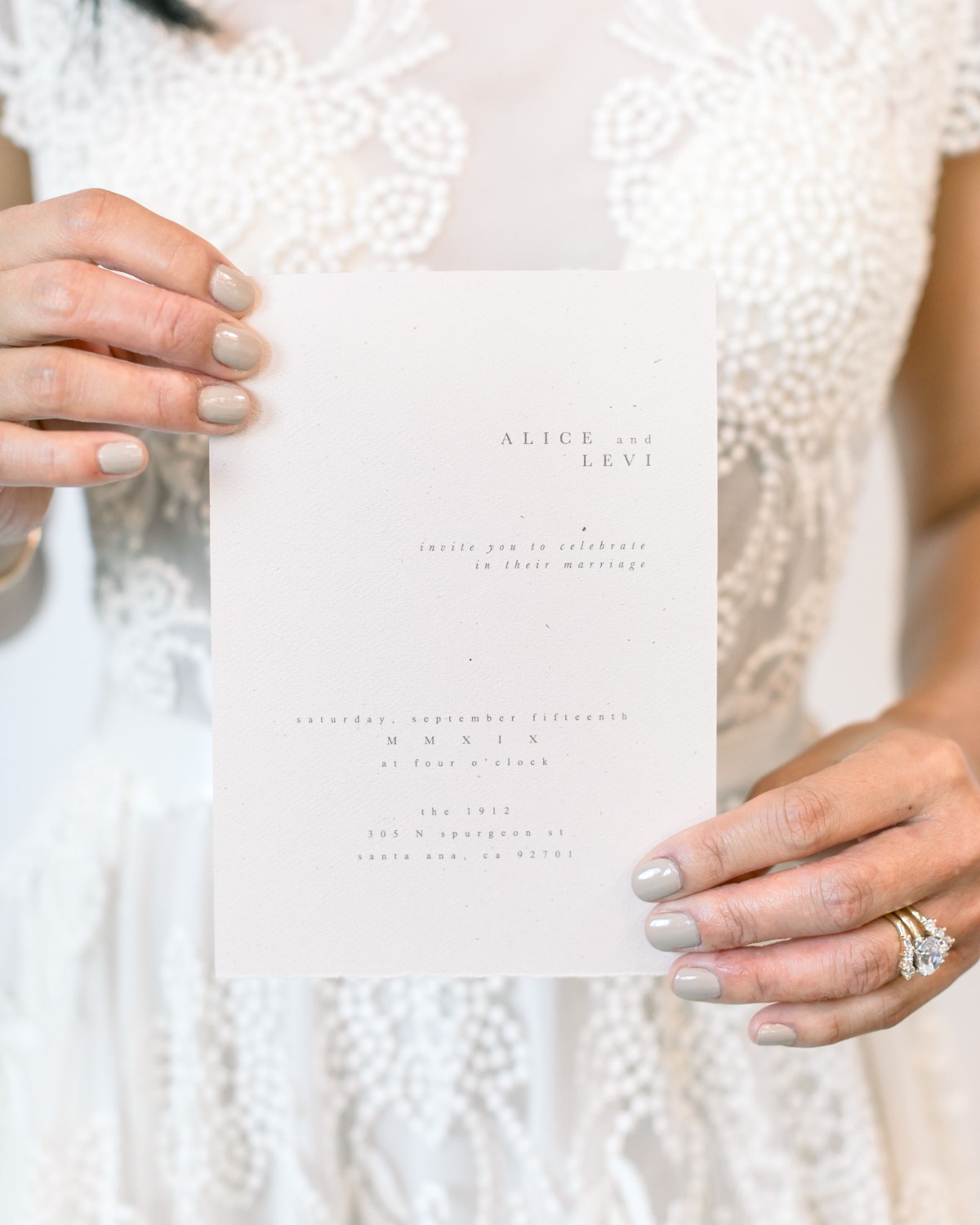 simple blush wedding invitation