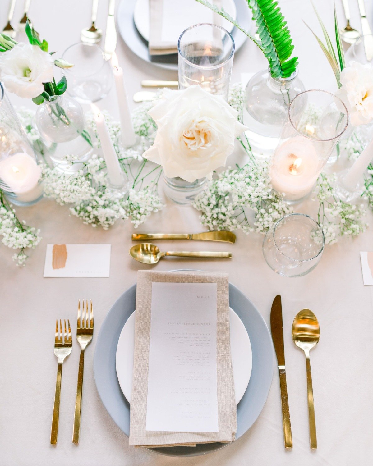 white and green organic wedding reception ideas