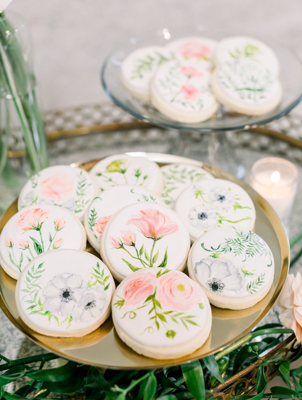 hand painted floral cookies