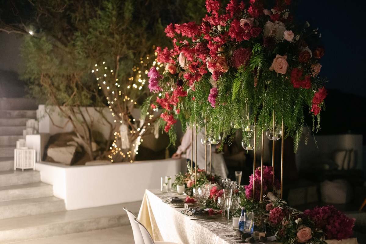 evening wedding reception at the iconic Ios Club