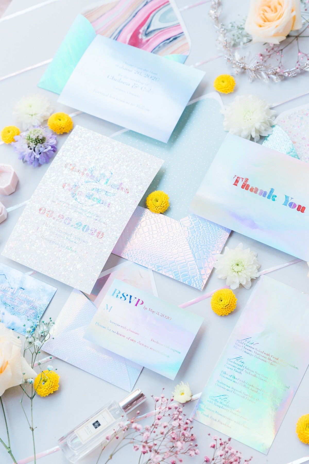 holographic wedding invite by A Good Day Inc.