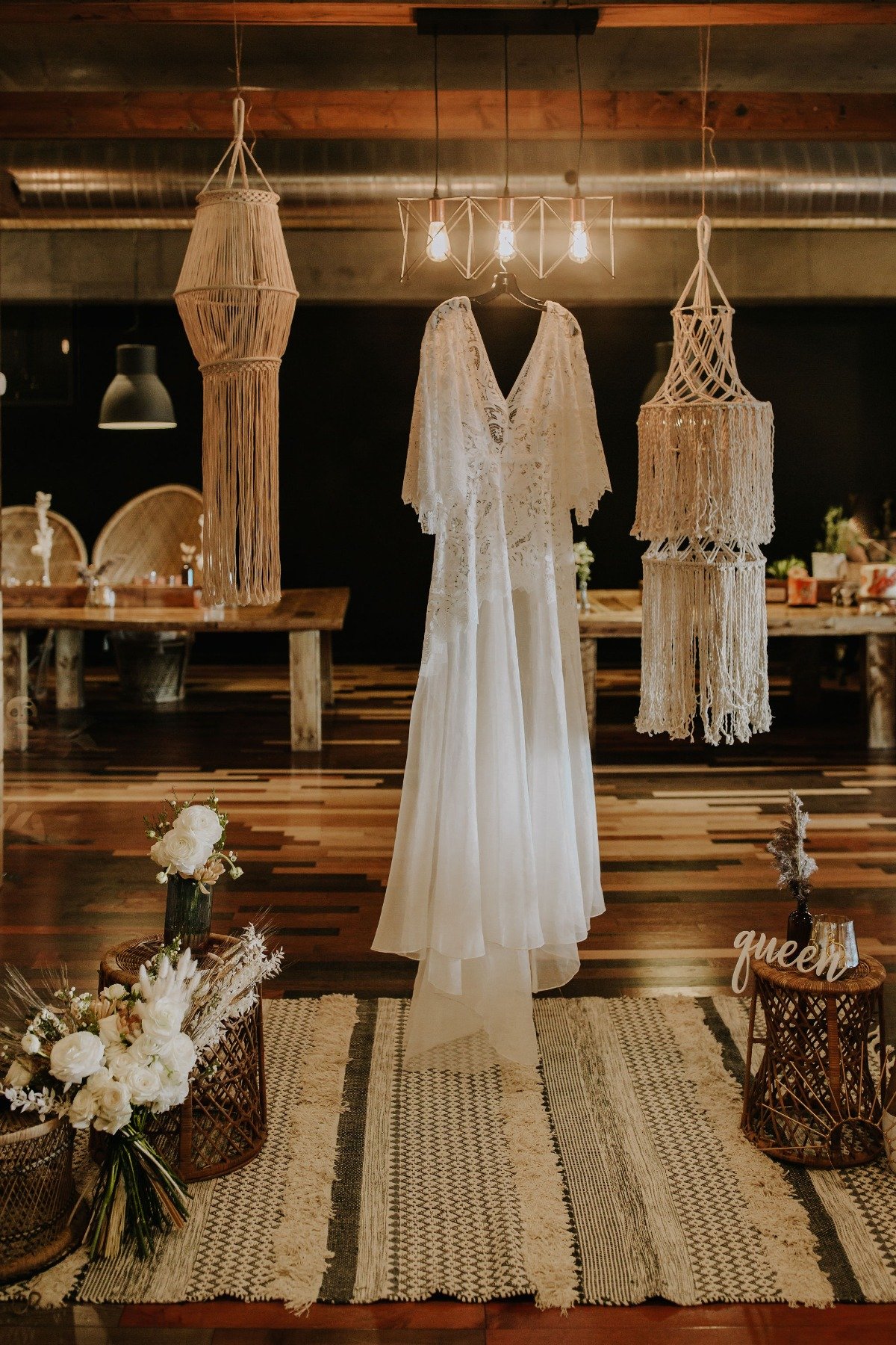 wedding dress styling photograph