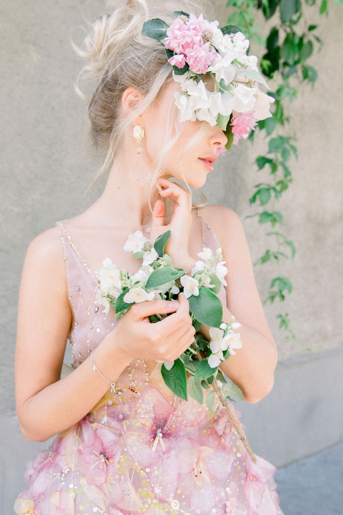 floral bridal portrait