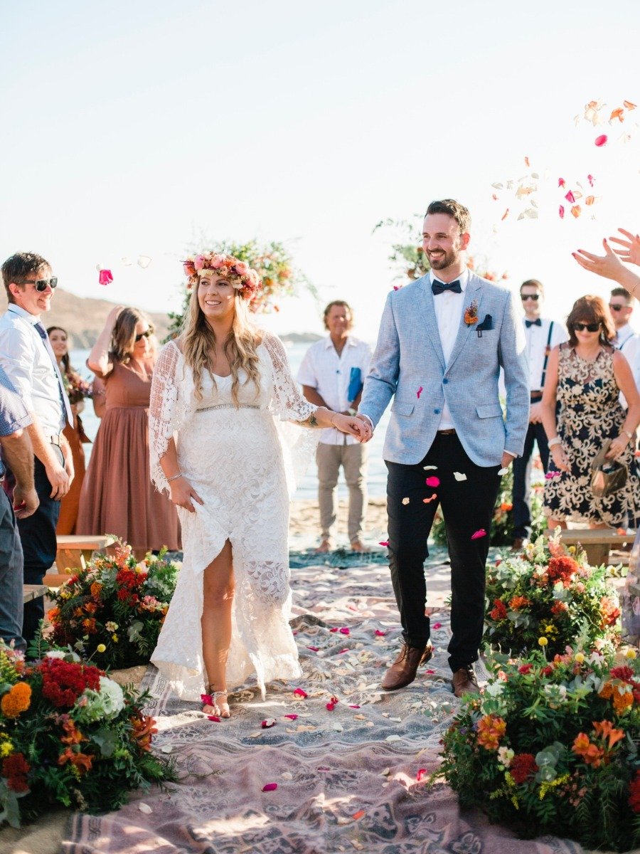 Boho Wedding at Ios Island Filled with Fall Florals