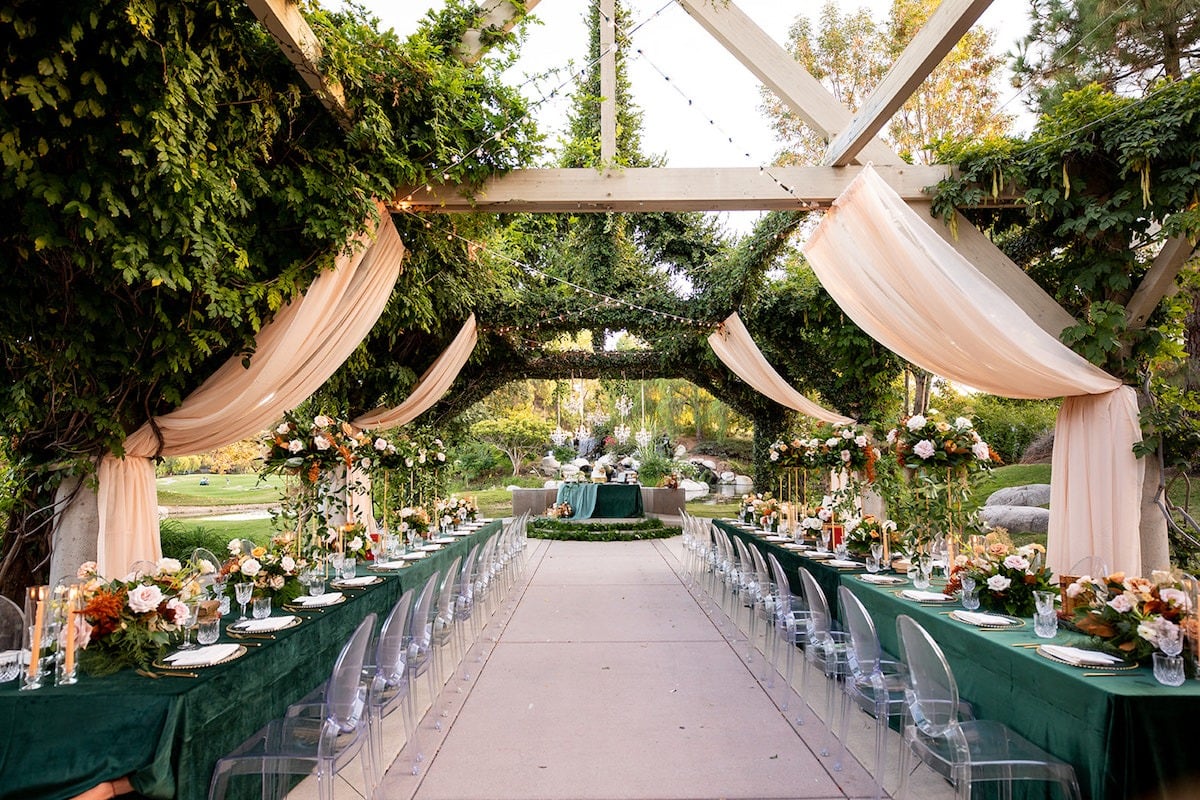 fairy tale wedding reception at Coyote Hills Golf Course