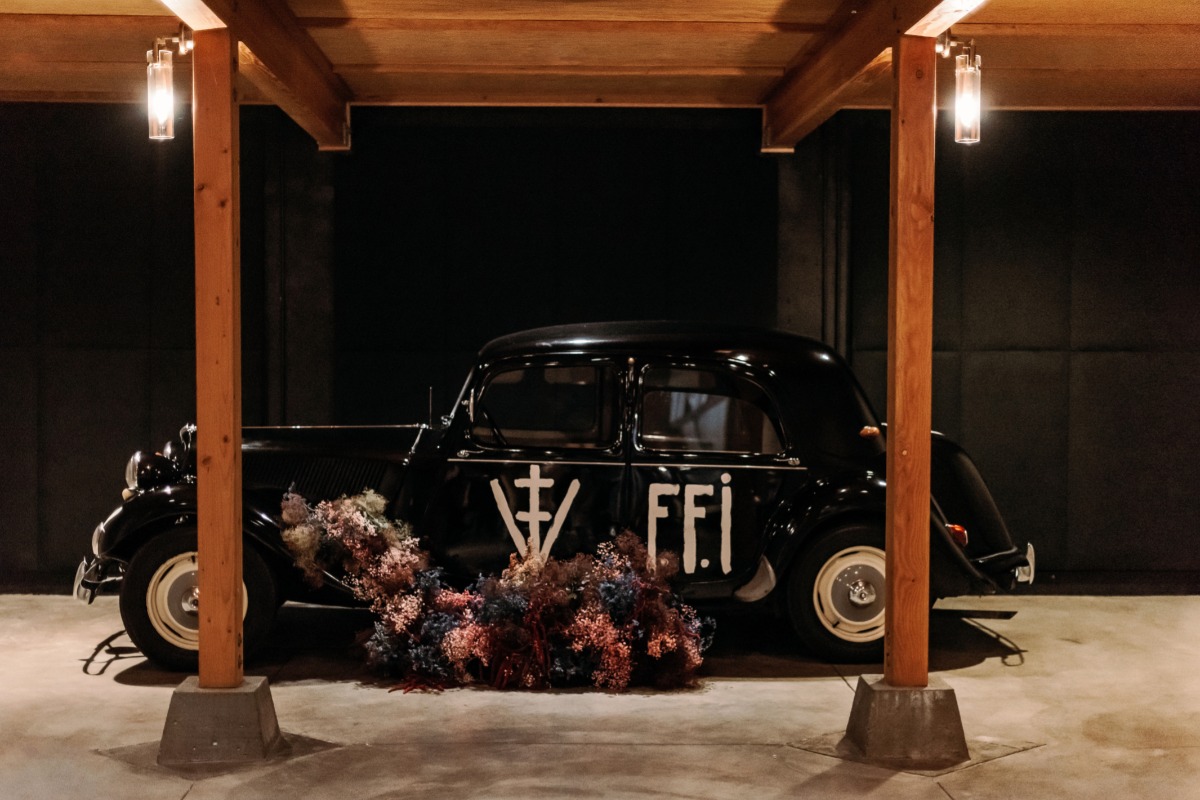 Ford Coppola Winery wedding getaway car