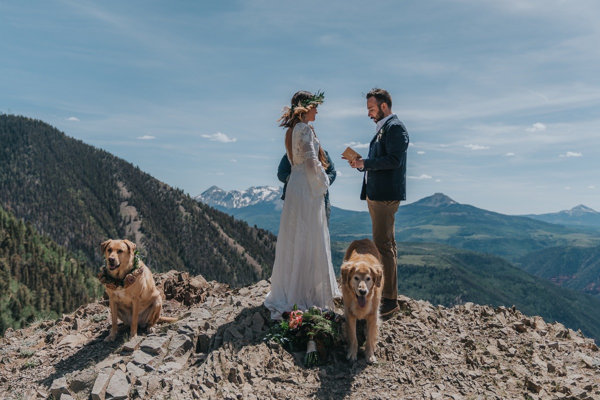 mountain top wedding elopement