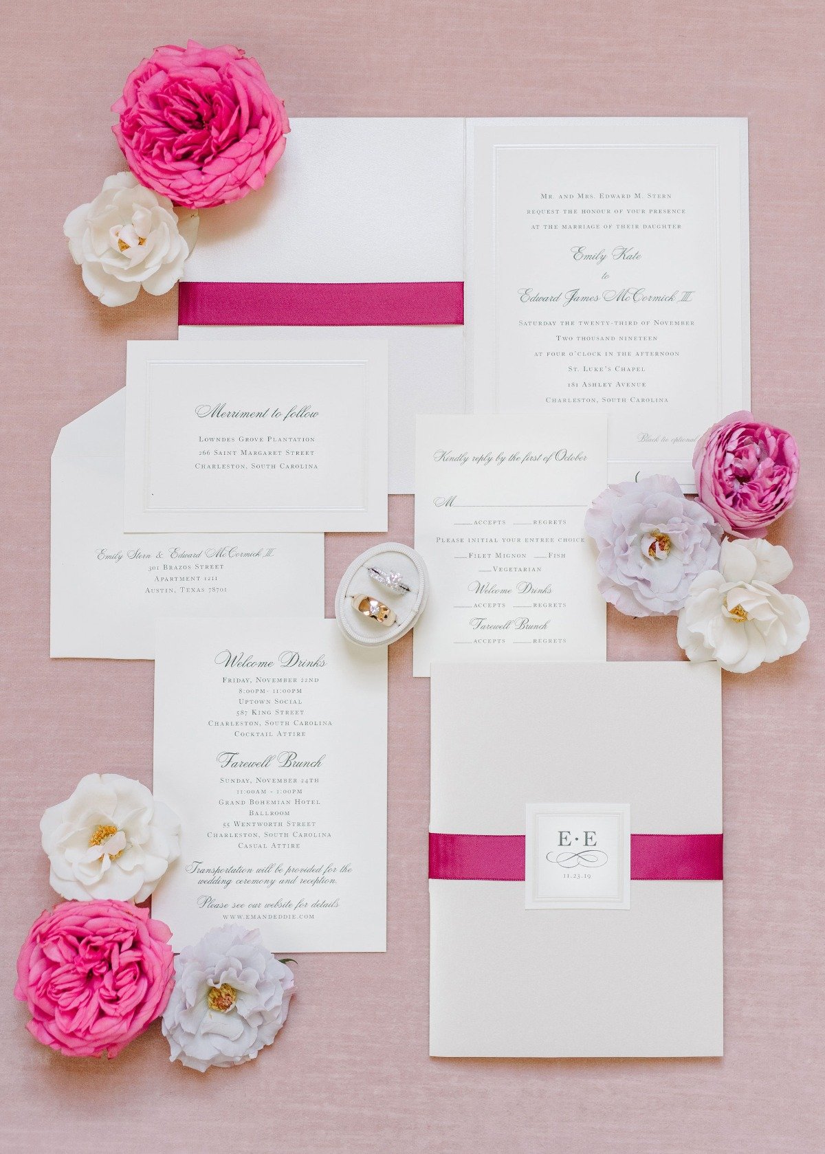 classic wedding invitations designed by J. Lily Design