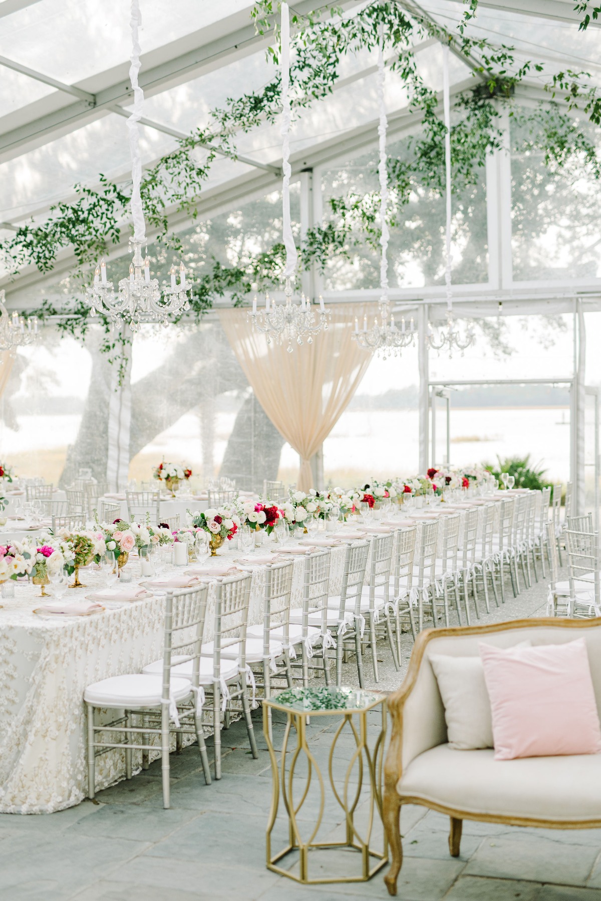 elegant tent wedding reception designed by Pure Luxe Bride