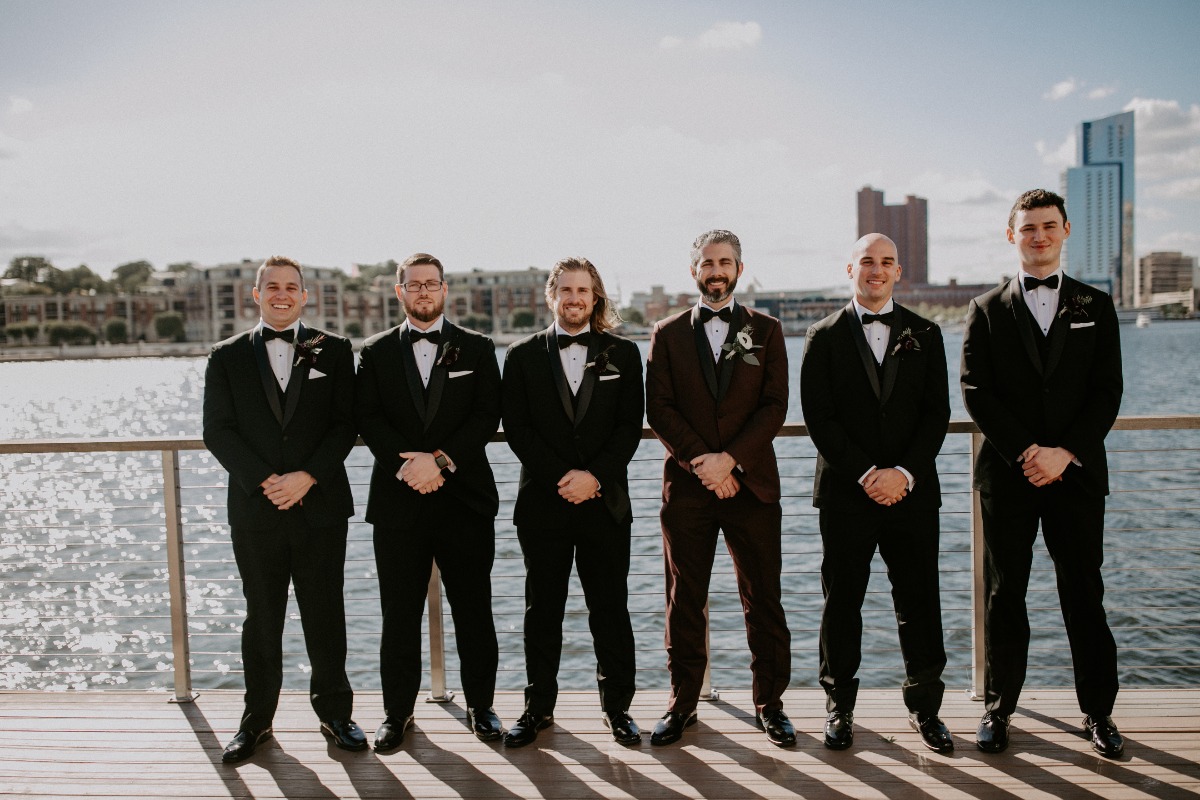 groomsmen in tuxedos