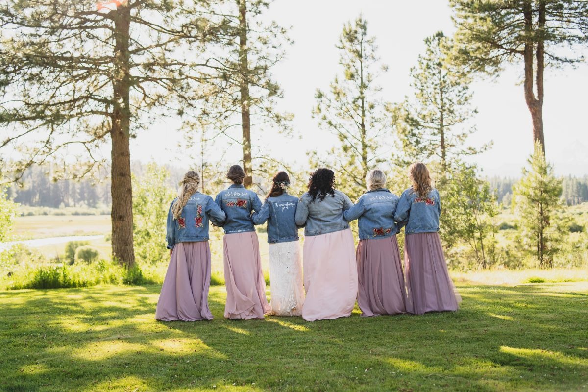 personalized bridesmaid jean jackets