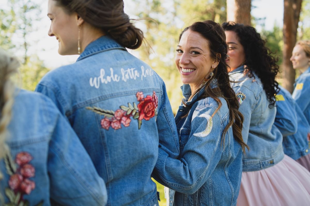 personalized bridesmaid jean jackets