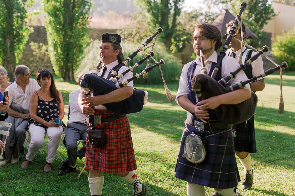 pipe band announced the Groom's entrance