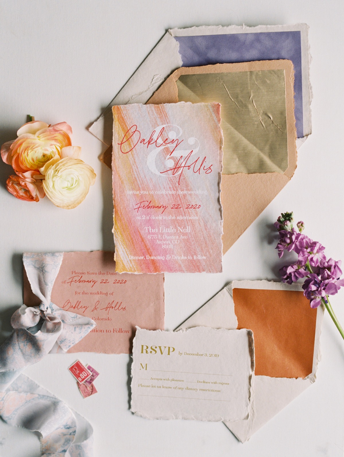 modern watercolor wedding invitations by A Good Day, Inc.