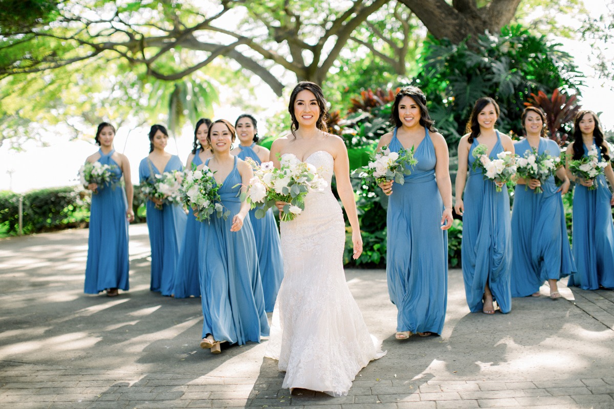 floor length bridesmaid dresses in sky blue