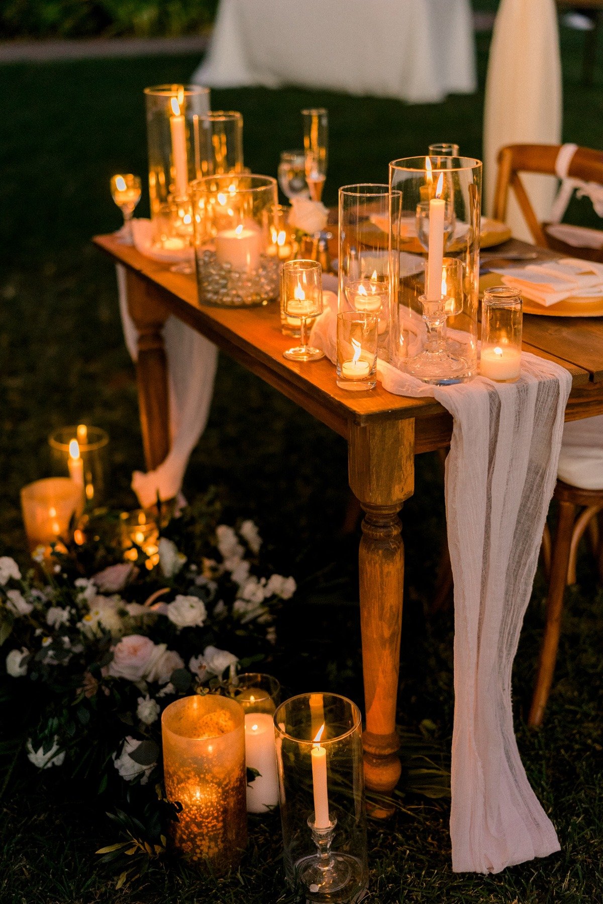 candlelit sweetheart table 