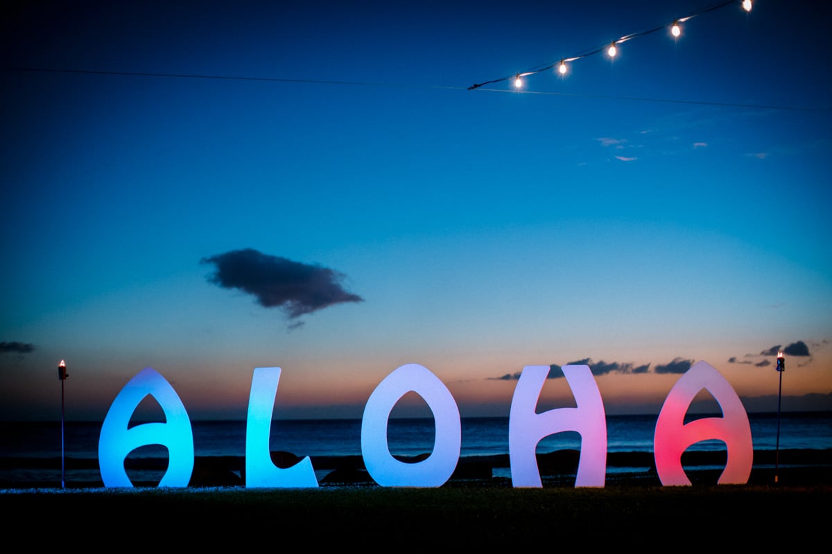 Aloha wedding sign