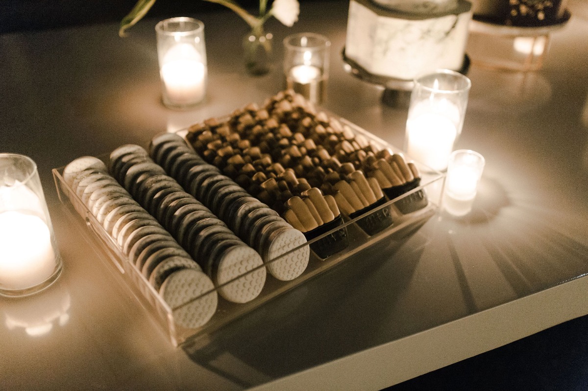 wedding cookies and candles