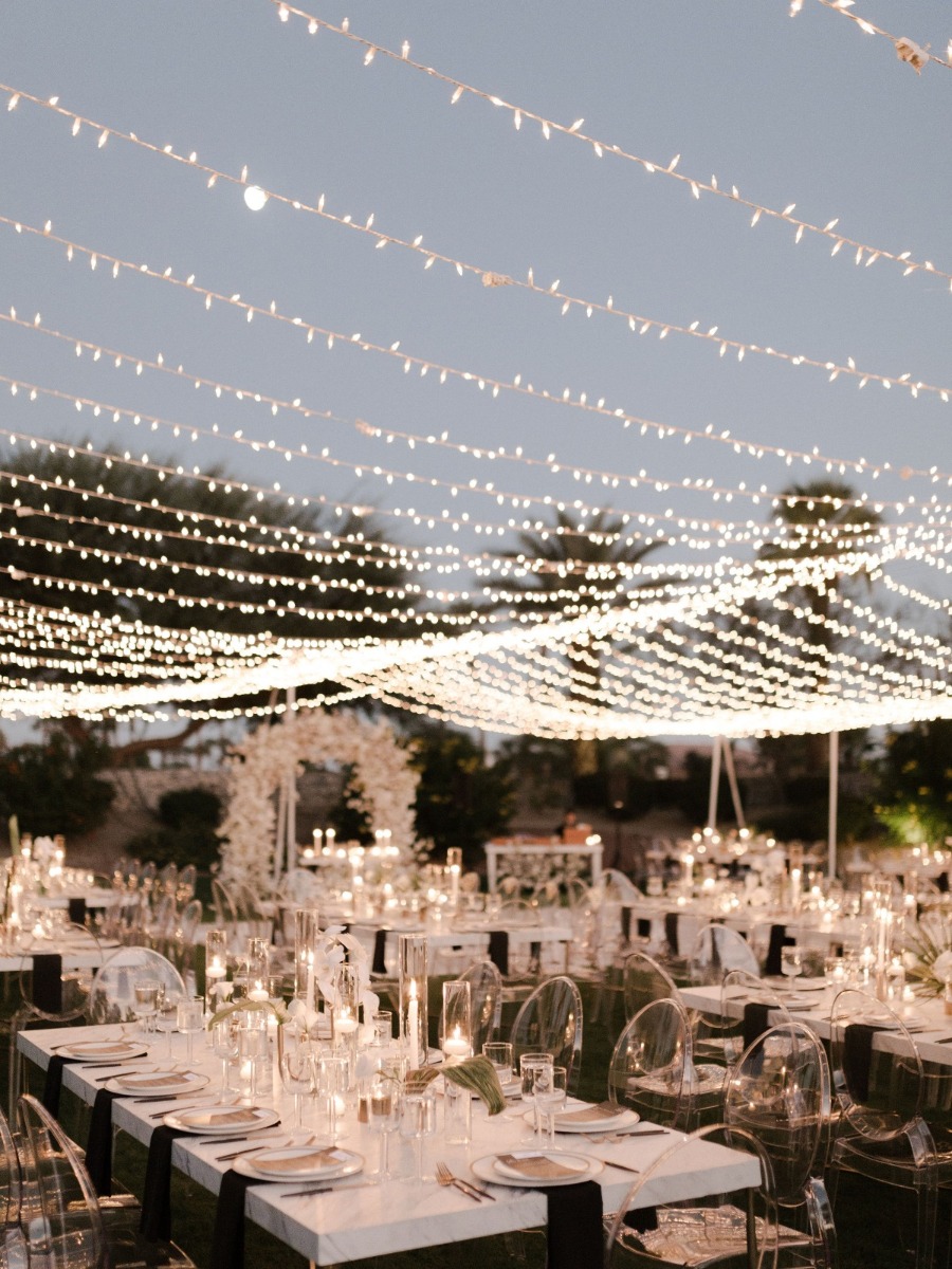 Ultra Luxe Black and White Wedding at Bougainvillea Estate in Palm Springs