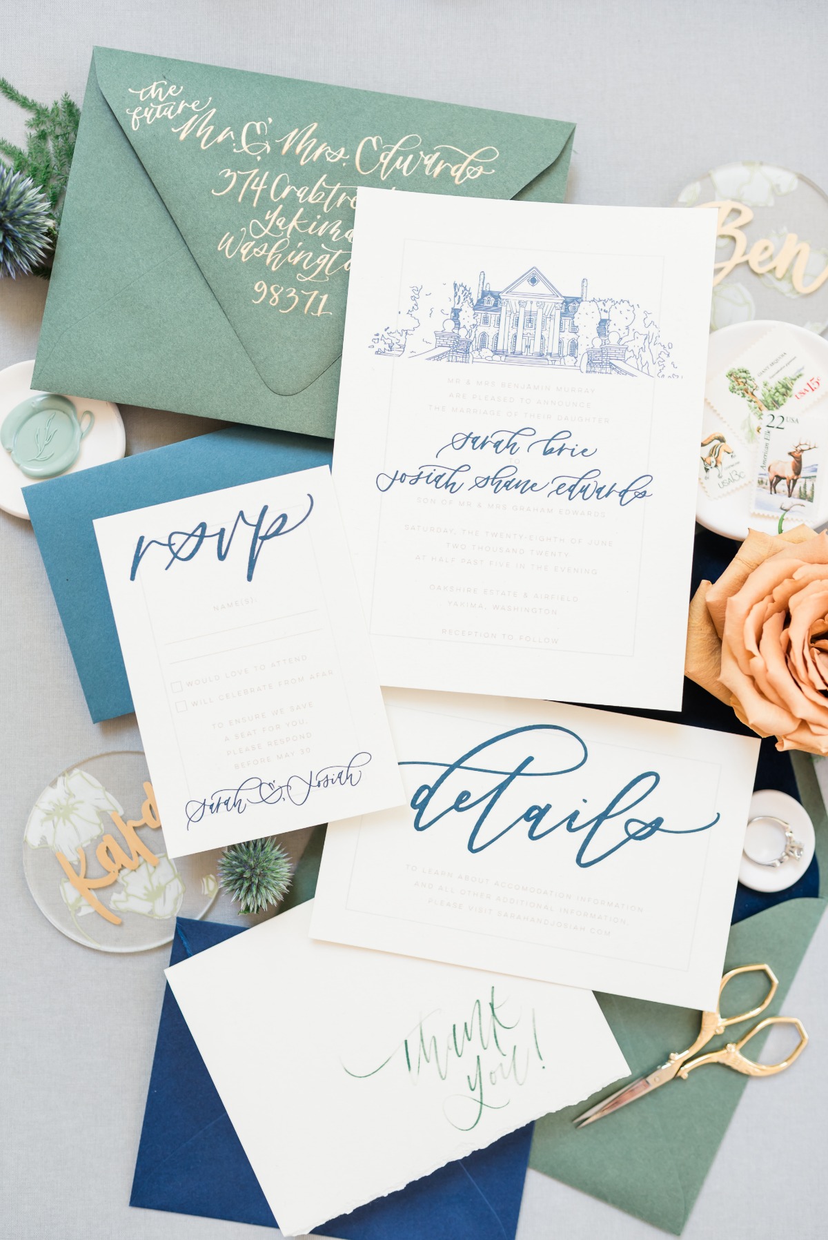 wedding invites - wedding calligraphy