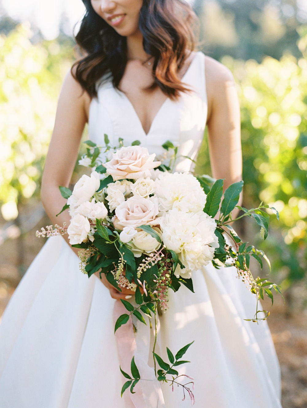 garden rose and greenery bride bouquet