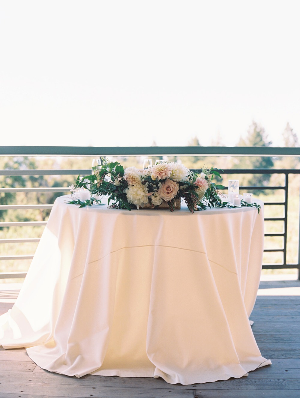 sweetheart table at winery wedding