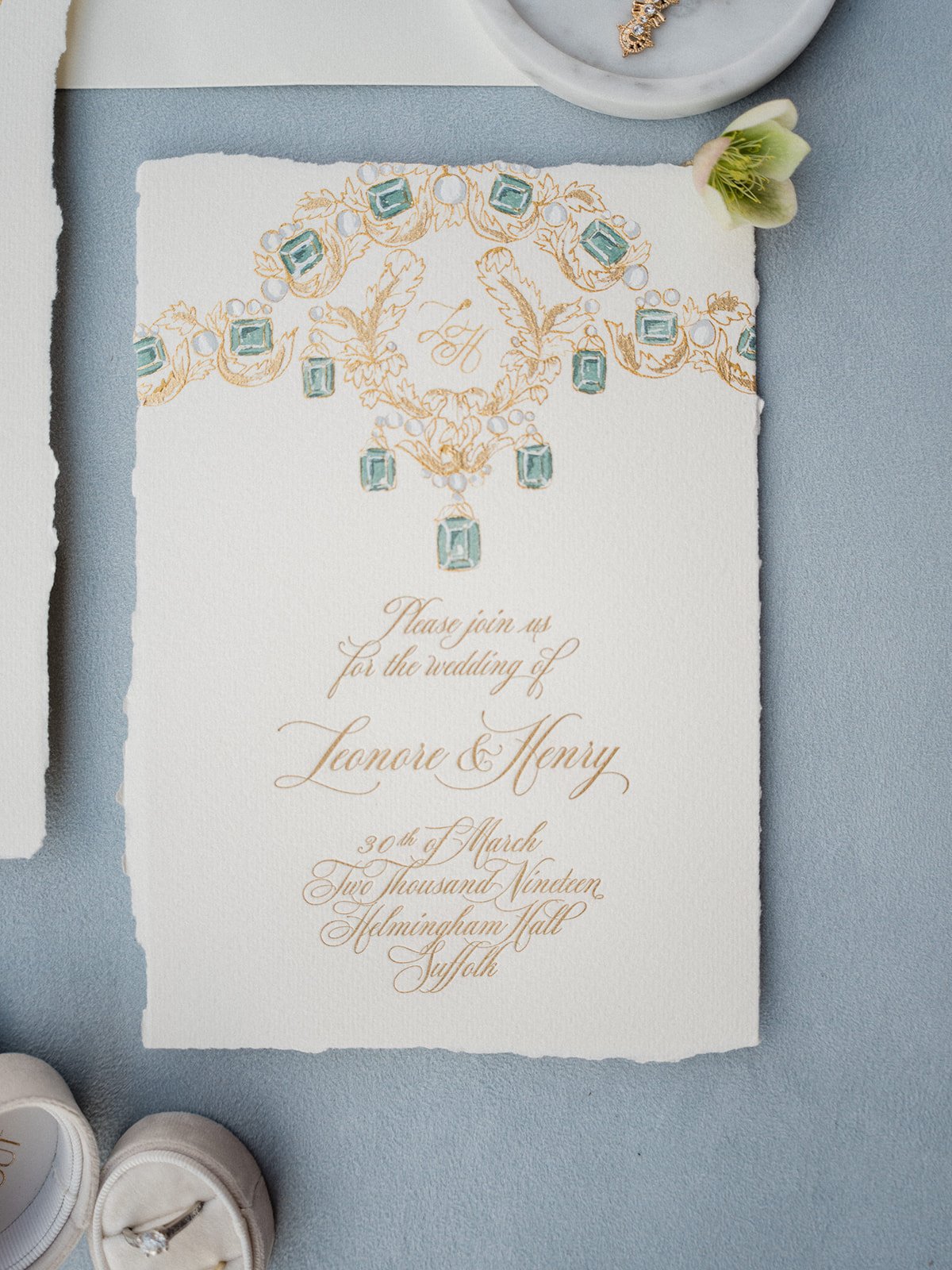 Royal wedding stationery designed by Carissimo Letterpress