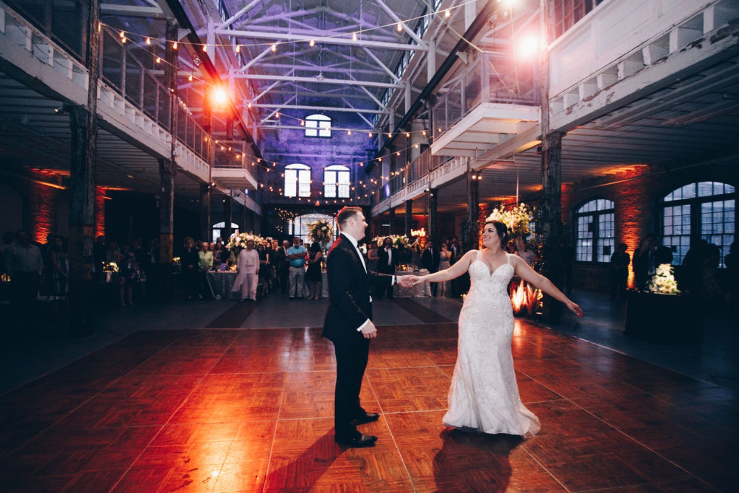first wedding dance at Roebling Wire Works