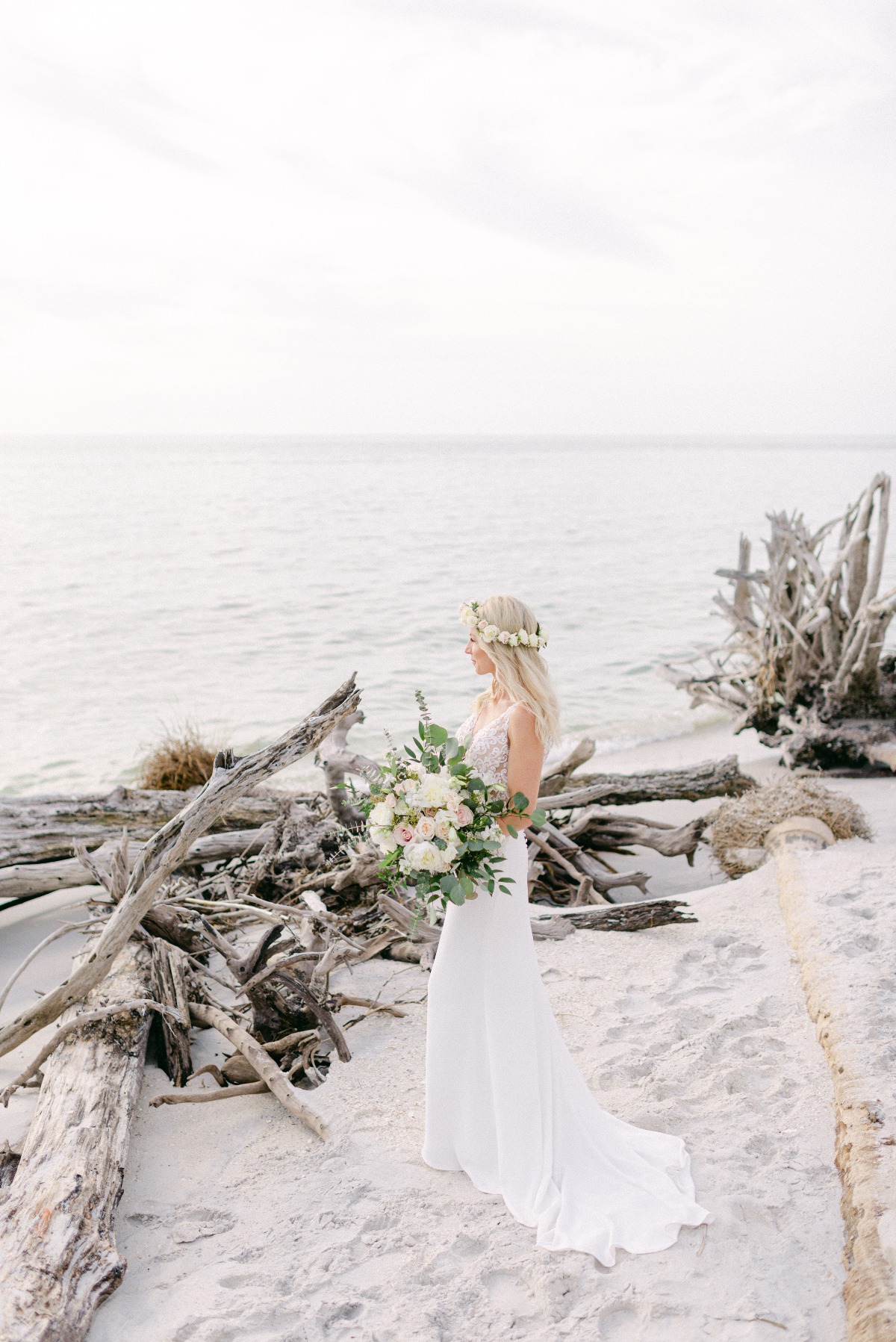 bridal beach photo