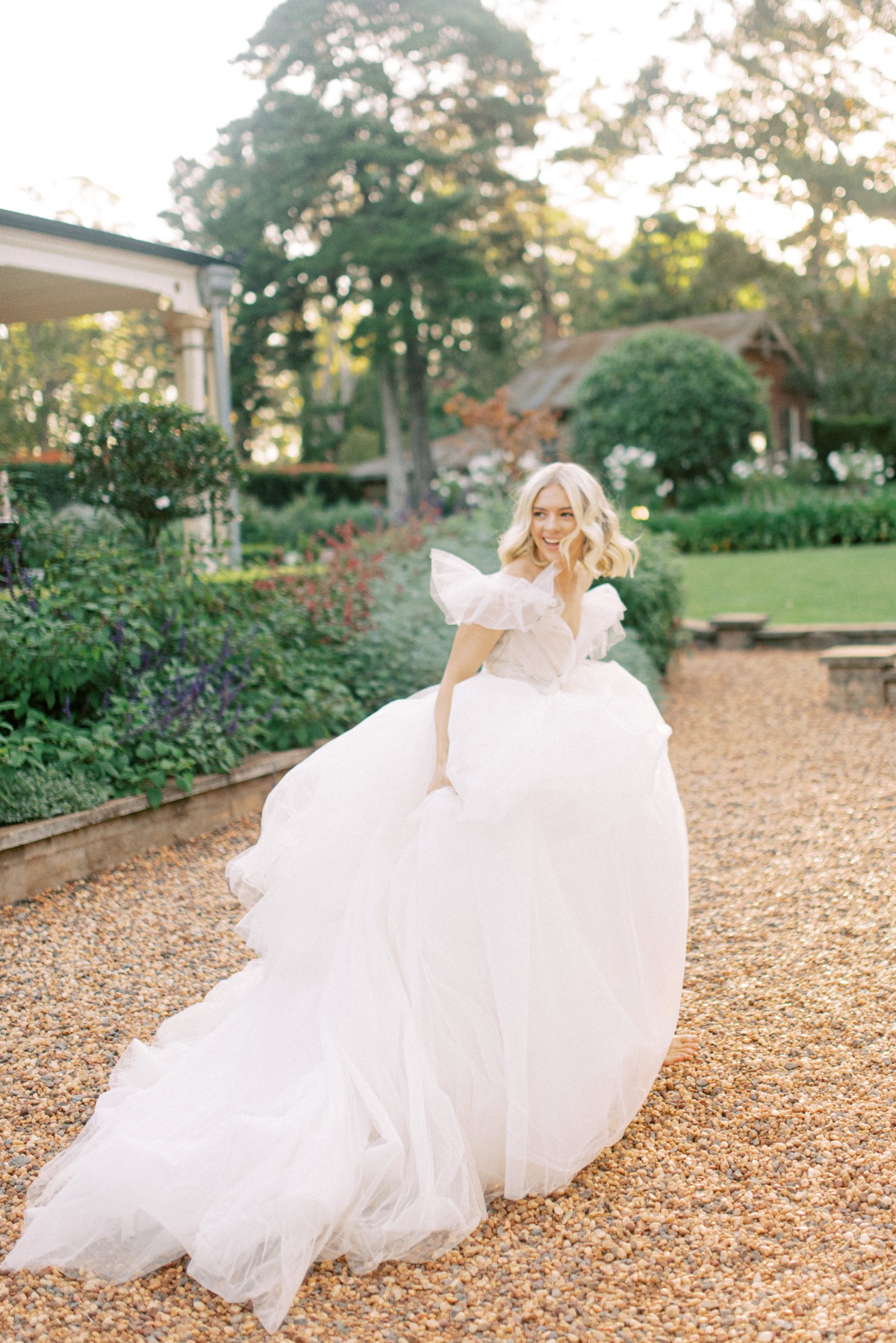 White Lily Couture wedding gown with pretty sleeves