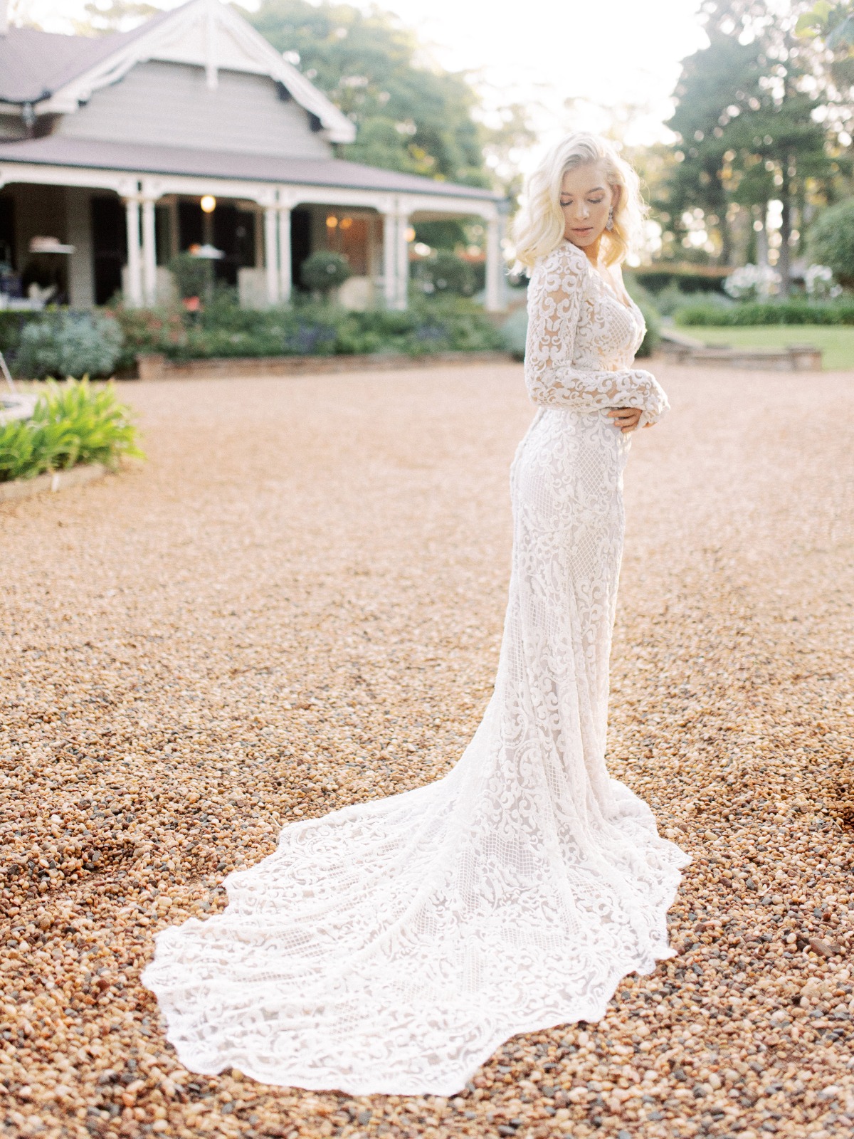 long sleeve lace wedding gown from White Lily Couture