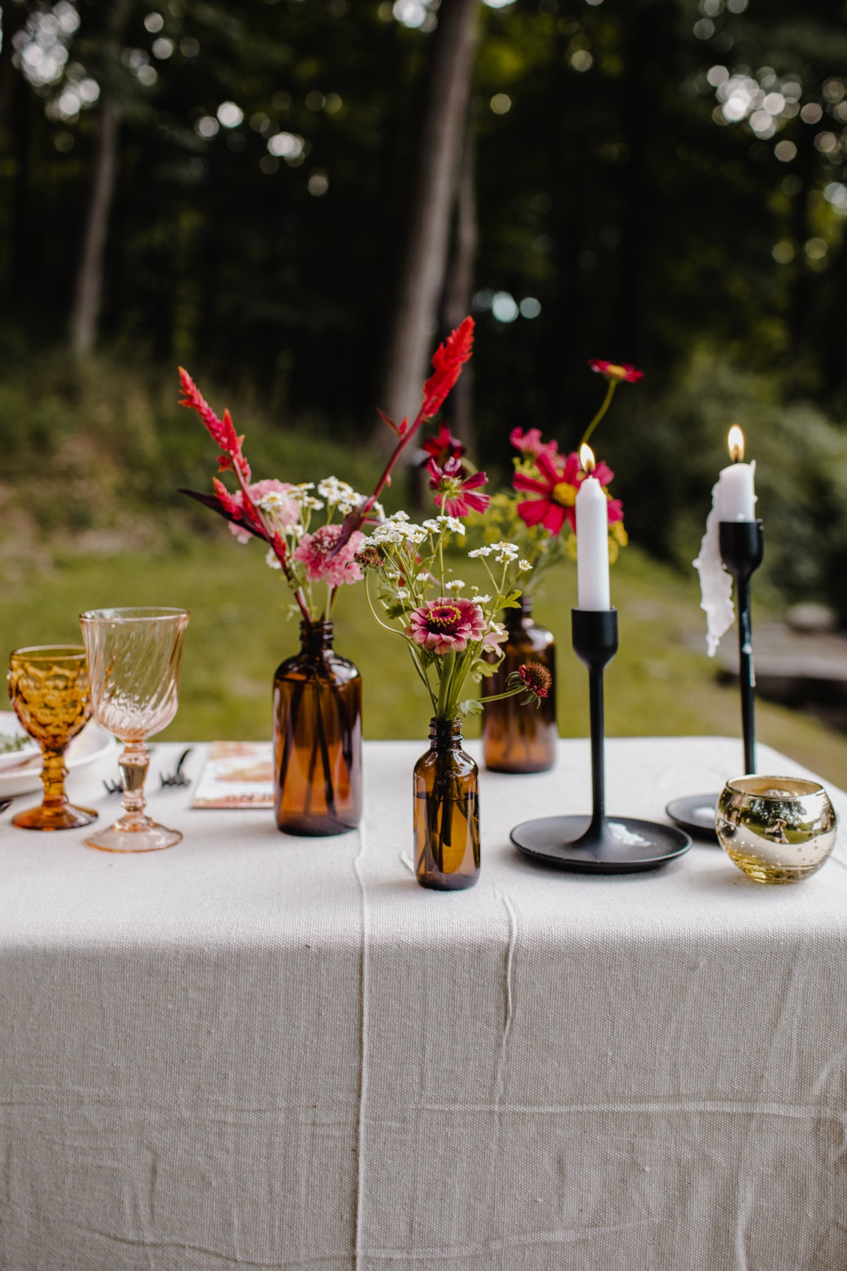 outdoor boho-chic wedding reception