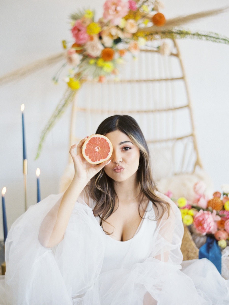 An Ethereal Boho Citrus Bridal Session