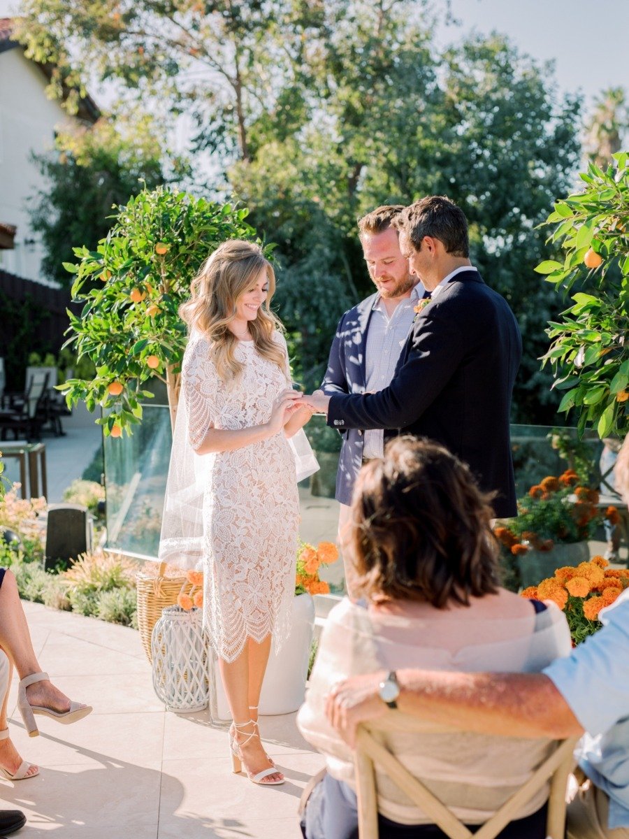 Citrus Filled Capri Inspired Micro Backyard Wedding