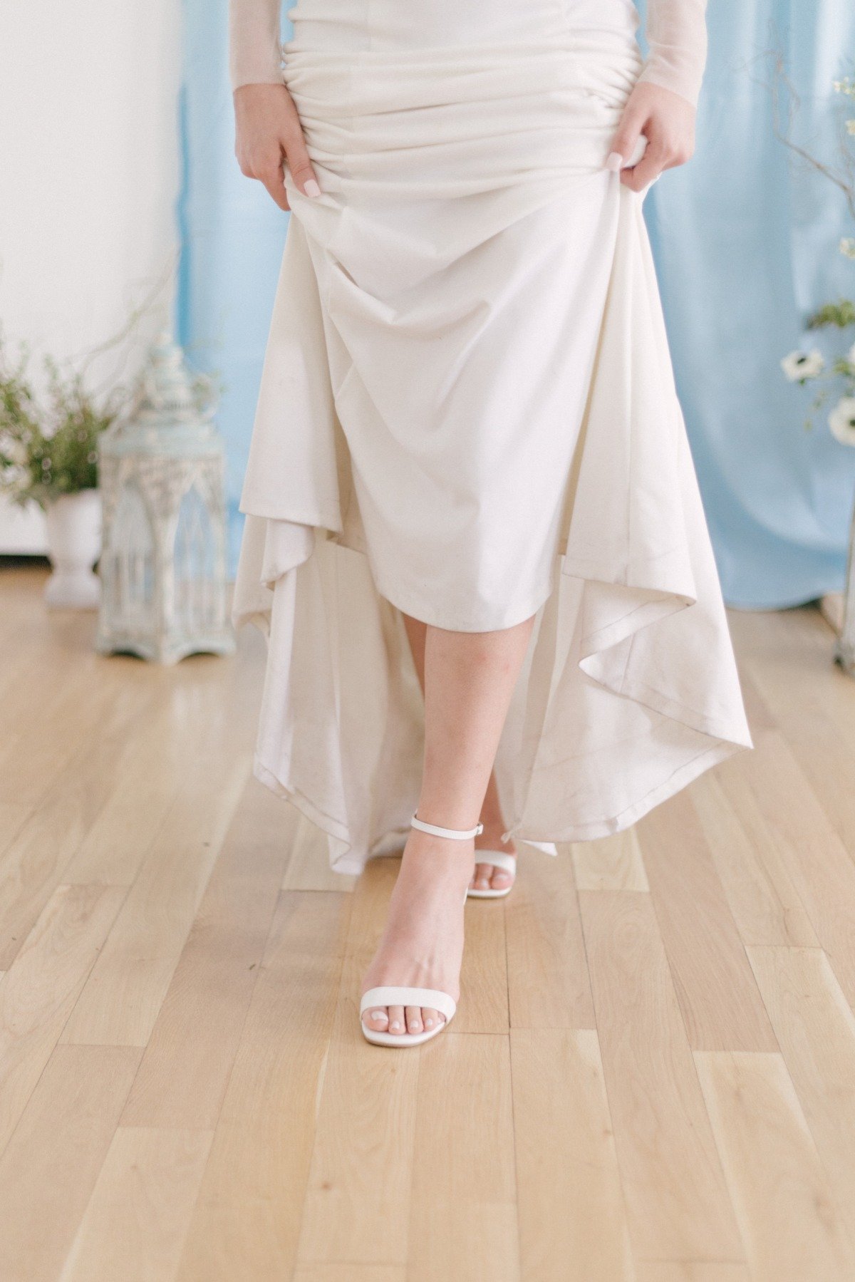 white strapy wedding shoes