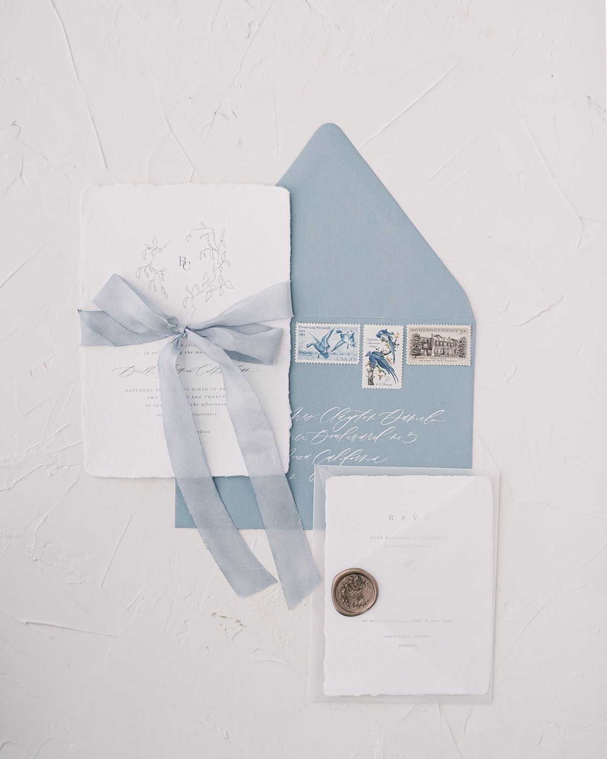 blue wedding invitations