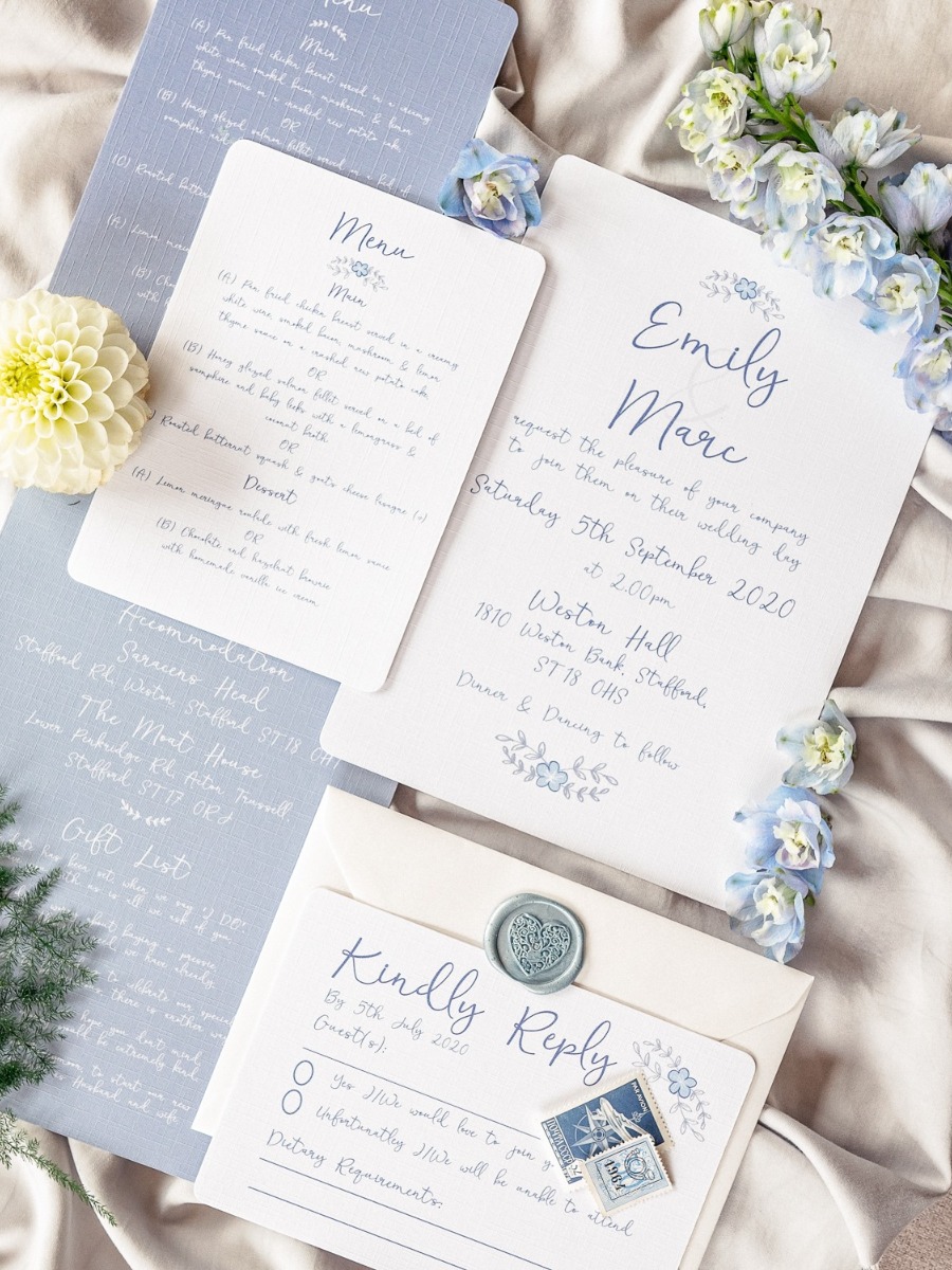 Blue & Gold Wedding Inspiration at an English Mansion