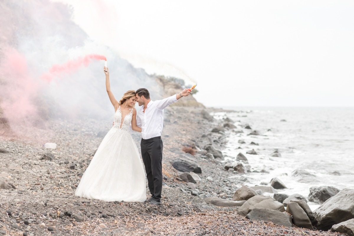 The Magic of the Silver Crescent Inspired Elopement in Santorini