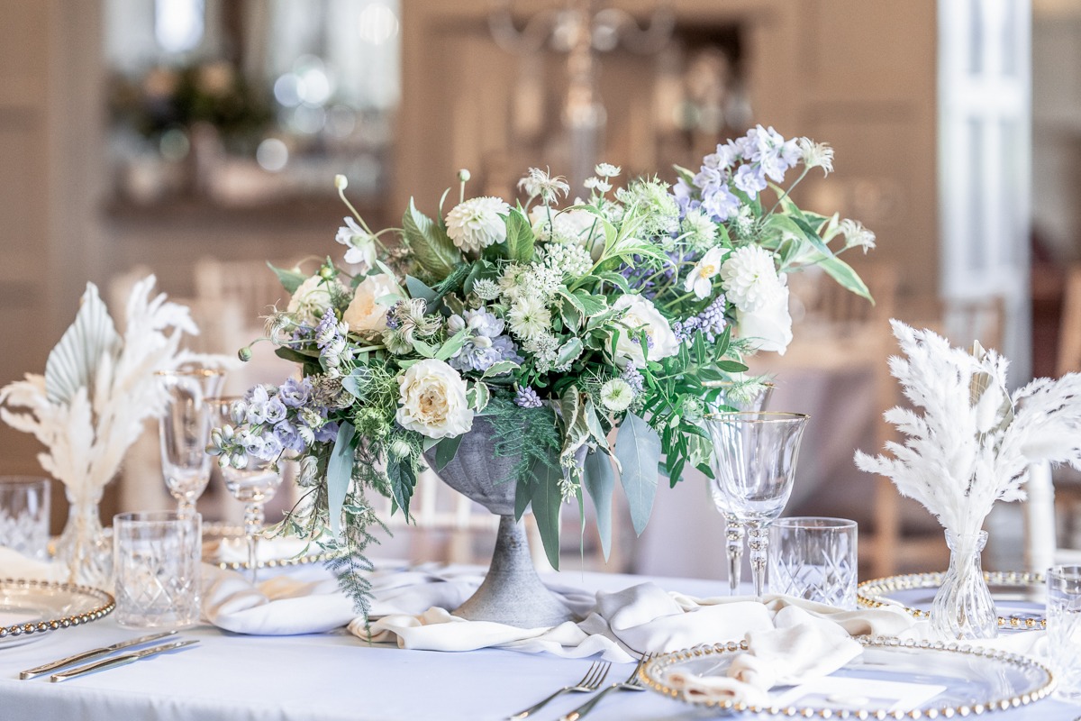 Blue & Gold Wedding Inspiration at an English Mansion