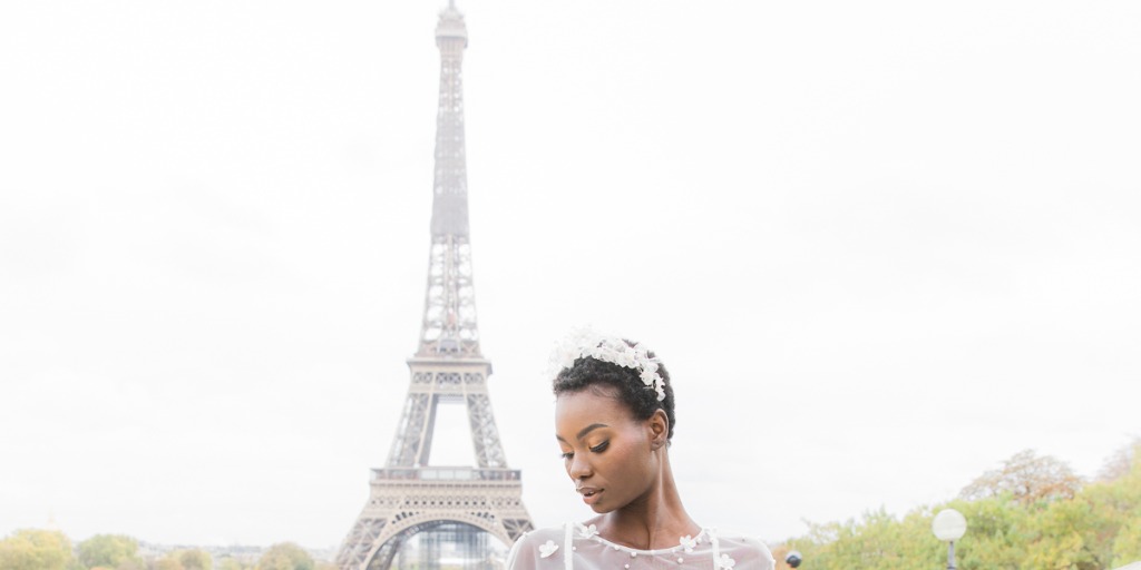 With Her Crown, Her Cape, and Her Boundless Parisian Chicness, This Beautiful Bride Is Giving Us All the Goals